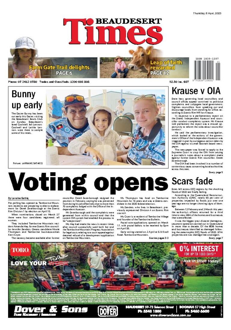 Beaudesert Times - 6th April 2023 - Beaudesert Times